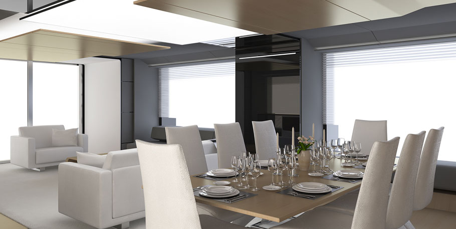 Peri 29 Yacht - Dining Area Rendering