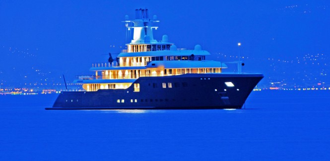 Superyacht ICE in the Evening - Photo by Ric Pilguj