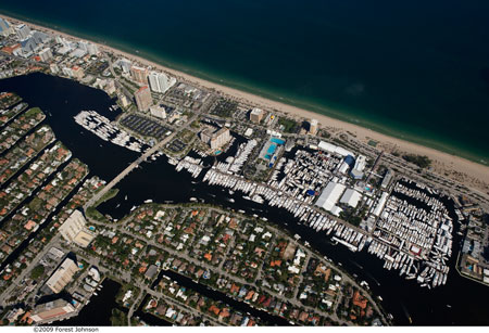 Fort Lauderdale International Boat Show from above Photo Credit Forest Johnson