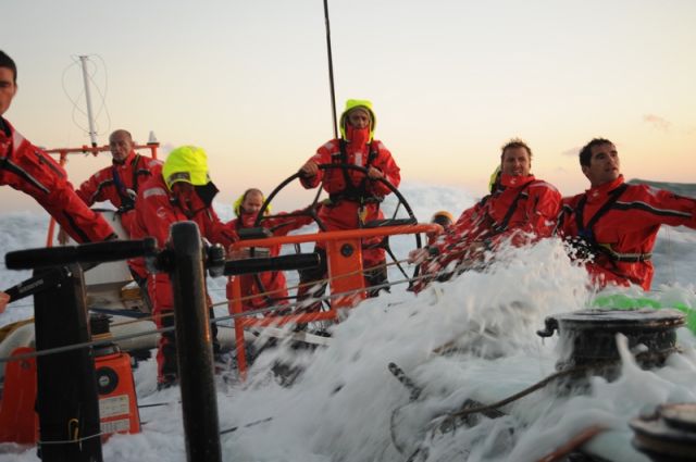 Onboard Groupama in the North Sea Photo Credit Yann Riou Team Groupama