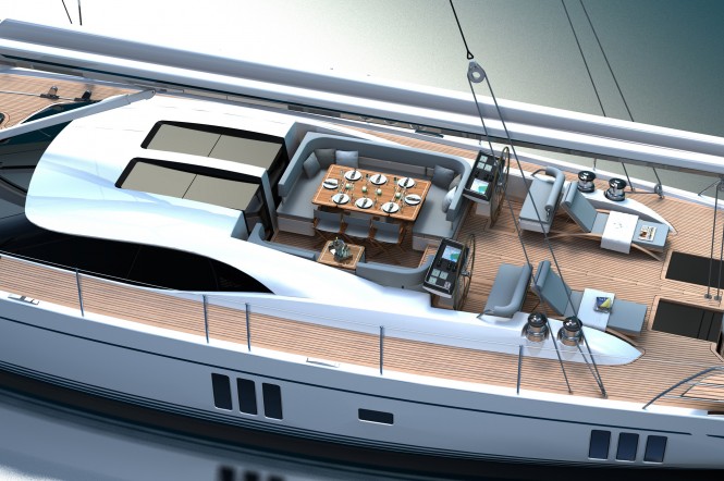 Sailing yacht Oyster 885 Cockpit - Photo Credit Oyster Marine