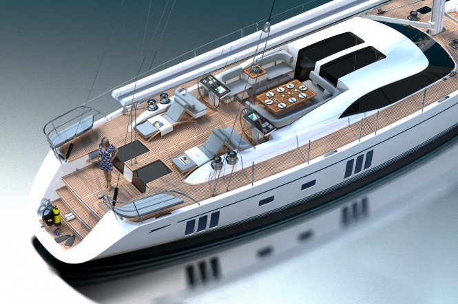 Superyacht Oyster 885 Aft Deck - Photo Credit Oyster Marine