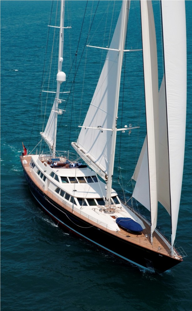 The Superyacht Nazenim Under Sail