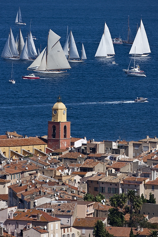 Fleet at the start of Les Voiles de Saint-Tropez 2010 - Photo credit Rolex Carlo Borlenghi.