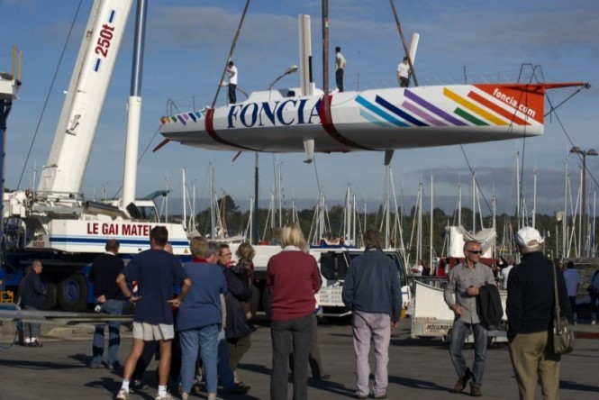 New 60 foot Imoca 60 Sailing yacht FONCIA at her launch - Photo Credit Yvan Zedda Team FONCIA 
