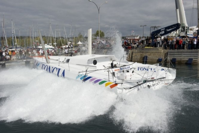 New 60 foot Imoca 60 Sailing yacht FONCIA at her launch - Photo Credit Yvan Zedda Team FONCIA