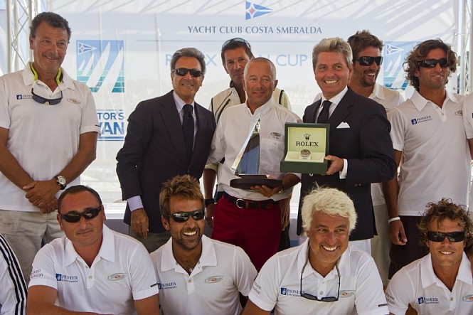 Prizegiving ceremony, DSK Pioneer Investment, Danilo Salsi winner of the Maxi division receives a Rolex timepiece - Photo credit Rolex Carlo Borlenghi