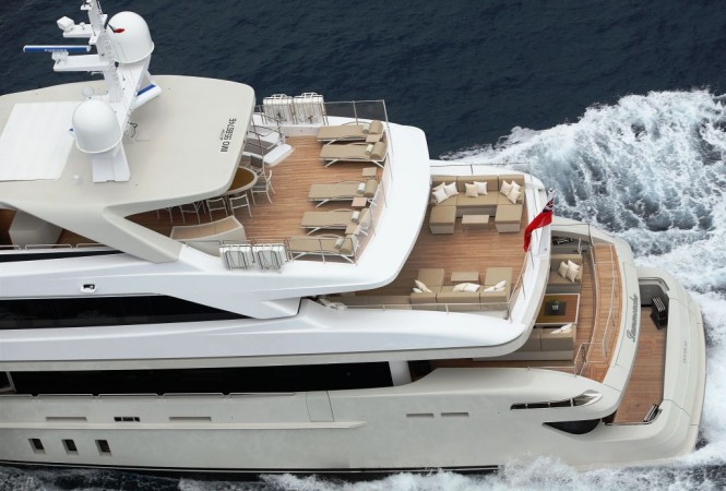 Sanlorenzo’s first steel megayacht The 46 Steel super yacht Lammouche Decks - Photo Credit Sanlorenzo