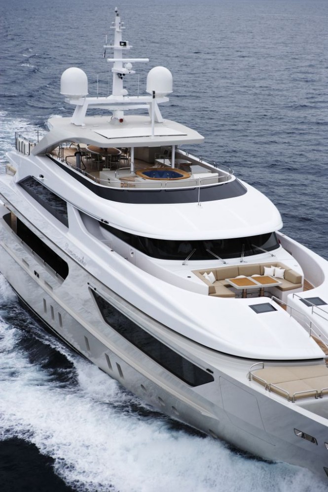 Sanlorenzo’s first steel megayacht The 46 Steel super yacht Lammouche Forward - Photo Credit Sanlorenzo