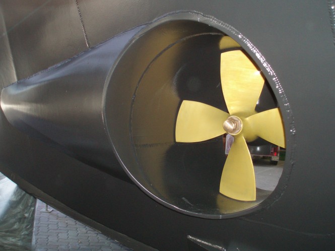 Bow Thruster of Motor yacht KOKOMO II refitted at Rivergate Marina, Australia.