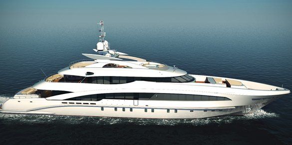 Heesen 50 m superyacht Hull 15850 in build - Photo by Dick Holthuis