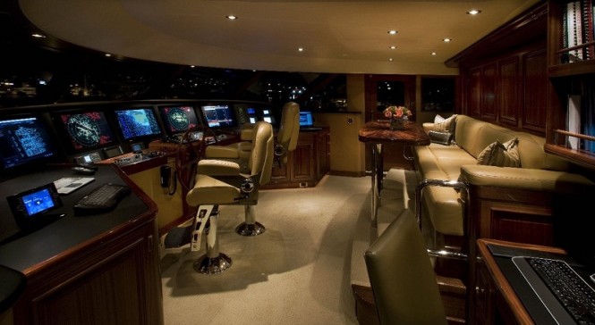 Bridge of a Westport motor yacht