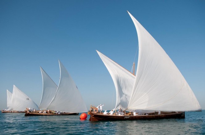 Louis Vuitton Dhow racing with all the skippers in crew. © Paul Todd outsideimages.com Louis Vuitton Trophy