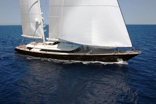 Perini Navi Sailing Yacht Riela Underway