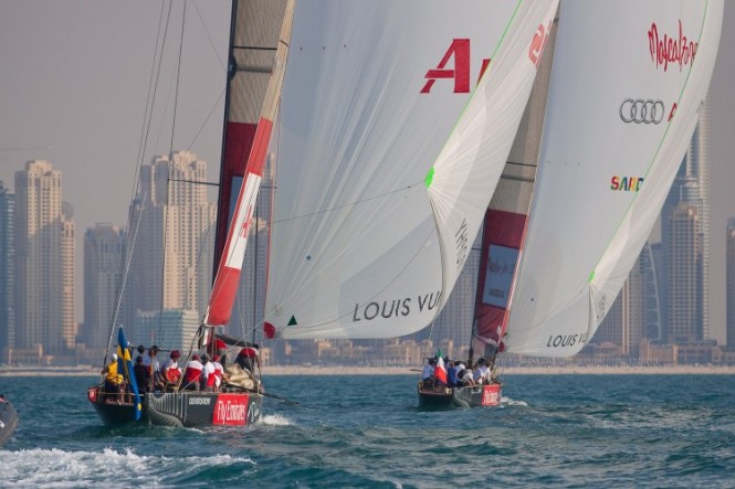 Race Day 8 Mascalzone Latino Audi Team vs Artemis Racing © Bob Grieser ousideimages.com Louis Vuitton Trophy