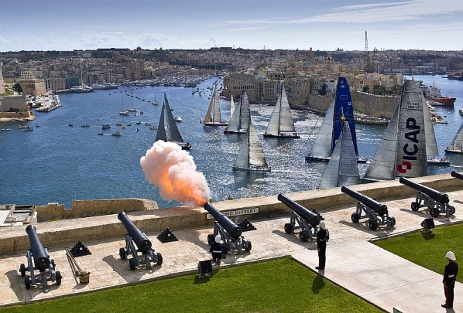Start of the 31st Rolex Middle Sea Race from the Upper Barrakka Gardens - Photo credit Rolex Kurt Arrigo