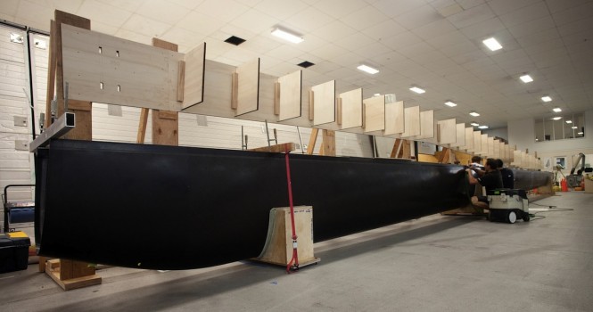 Construction of the first AC45 catamaran. Warkworth, Photo copyright Ivor Wilkins  America's Cup