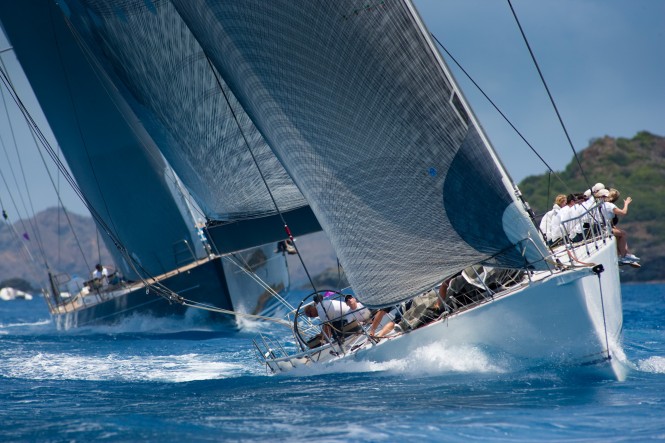 George David’s Rambler shows its winning ways at the 2010 Les Voiles de St. Barth. © Christophe Jouany