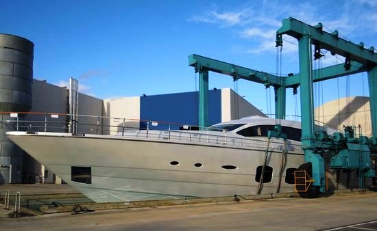 Pershing 108 Motor Yacht has passed the electrical and mechanical tests in a test tank. - Credit Pershing