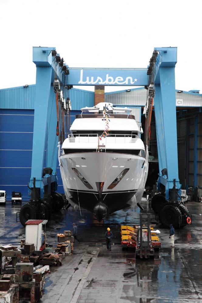The Crystal 140′ motor yacht Benetti’s latest creation was launched in Viareggio at the Lusben shipyard.