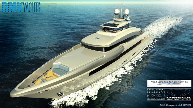 The Omega concept for RMK Yachts, featuring the FDHF hull form.