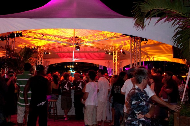 When Les Voiles de St. Barth racing is over, competitors take part in socializing ashore.© Christophe Jouany