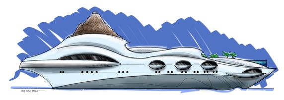 85m yacht with a ‘Pacific Island’ theme, by Yacht Island Design 