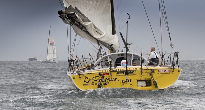 American Brad Van Liew gets underway, onboard his sailing yacht Le Pengouin, for the second leg of the Velux 5 Oceans. Photo Credit Ainhoa Sanchez w-w-i.com' Velux 5 Oceans ©