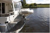 Moonen 52 Trojan davit installed on the swimming platform - Credit Moonen Shipyard