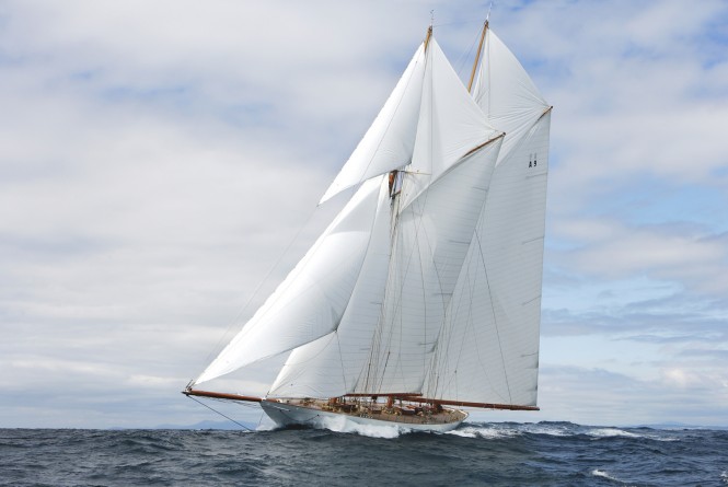 Mount Gay Rum Round Barbados Race Hasley C. Herreshoff Races Onboard Sailing yacht Elena - Photo Courtesy of Steve McLaren.