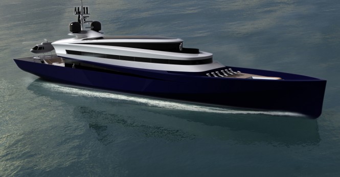 PARADIGM 180 motor yacht design with balconies closed