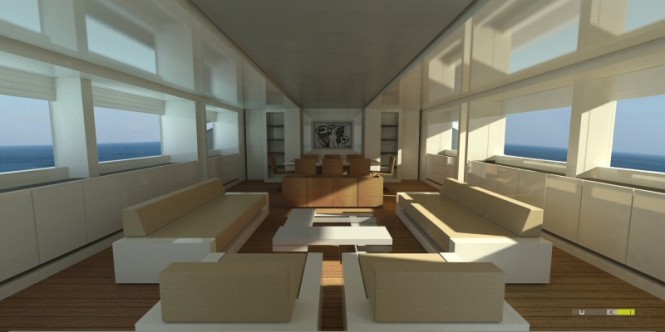 42m Blue Navy motor yacht by UKI Design