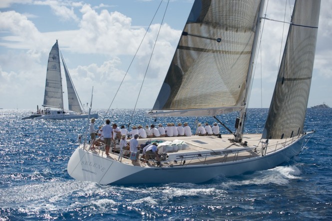 Sailing Yacht Selene Day one of the 2011 St. Maarten Heineken Regatta - the biggest regatta in the Caribbean.Credit Tom ZinnOutsideImages 