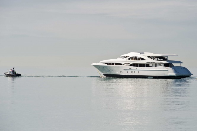 First hull of Mangusta 148’ Oceano Motor yacht by Overmarine arrives in Viareggio