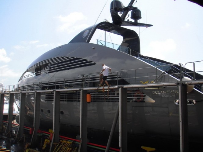 Motor yacht Ocean Emerald on Dockwise Yacht Transport DYT’s SS4 - Photo Credit Jonathan Zier