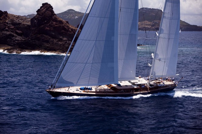 Sailing yacht Christopher during the 2011  St. Barths Bucket Regatta Race 3.