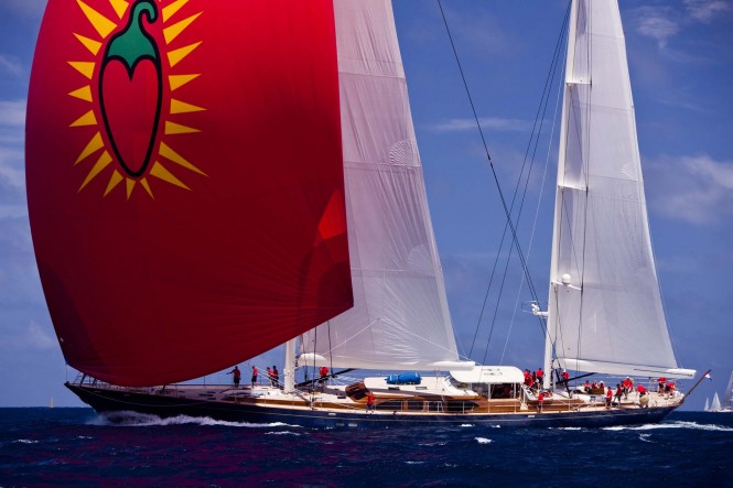 Pendennis Yacht Christopher sailing in the 2011 St. Barths Bucket Regatta Race 2