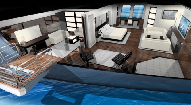 Ruea 75m Motor Yacht Master Suite – A Design Unlimited and BMT Nigel Gee Superyacht Design