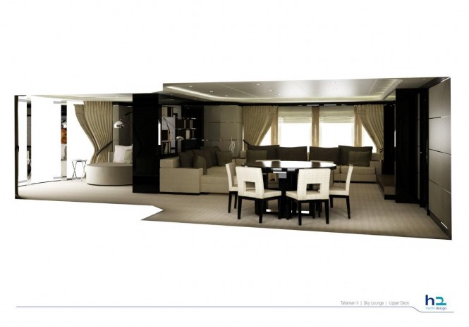 Sky lounge of megayacht Talisman C by Proteksan Turquoise