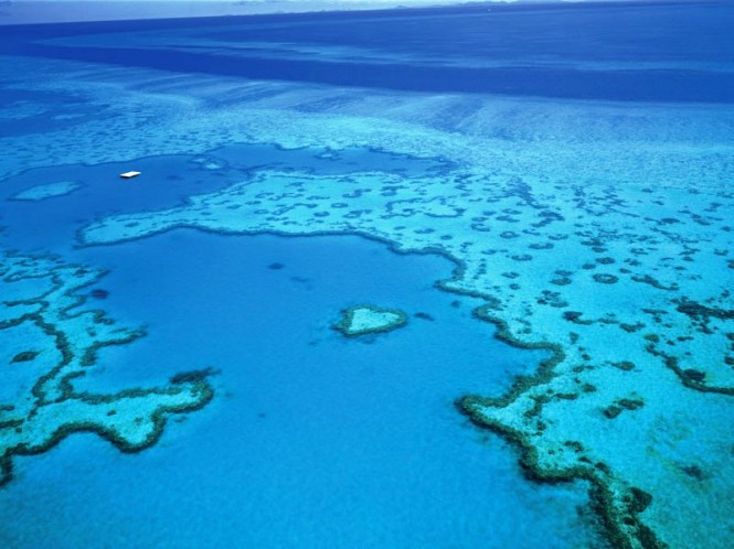 Aerial view of Heart Reef