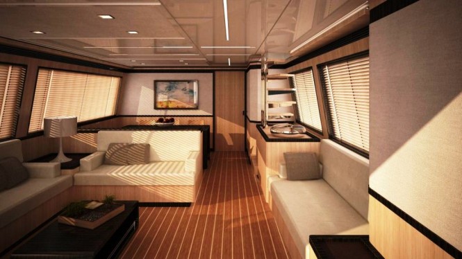 The 24 m Daewoo motor yacht designed by Andrea Borzelli Yacht Design - saloon