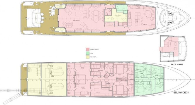 Trinity Yachts 120' Raised Pilothouse Motoryacht General Arrangements