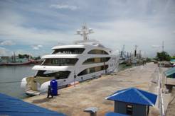 Alongside the new superyacht facility in Bangkok