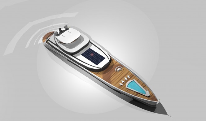 Blue Dream II Yacht by Aras Kazar Designs from above