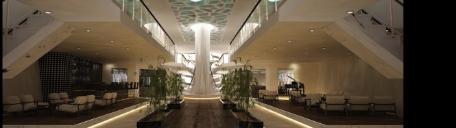 Interior of the motor yacht Voronoi by designer Hyun-Seok Kim