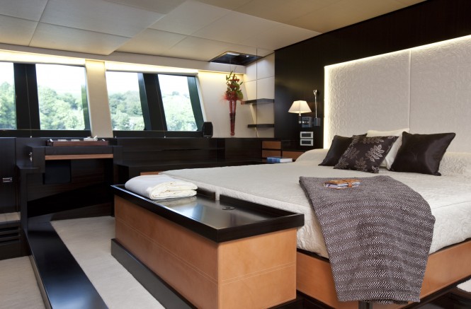 Sailing yacht AKALAM Master Cabin - Credit: Lloyd Images