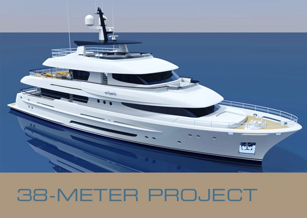 Superyacht designer René van der Velden unveils the 38m motor yacht project and platform for new 37-40m motor yacht range