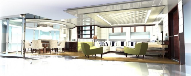 The Hessen 37 m Superyacht Aurelia - AURELIA SALOON VIEW 2 PORTSIDE CUTAWAY REVA SR