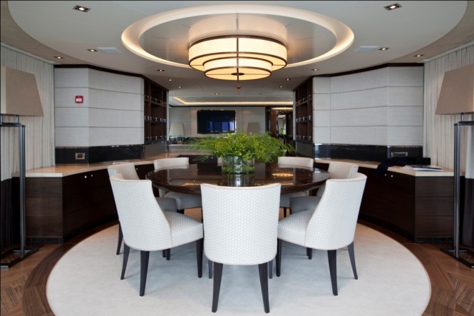 Superyacht Aurelia Dining Area - photography by Emilio Bianchi