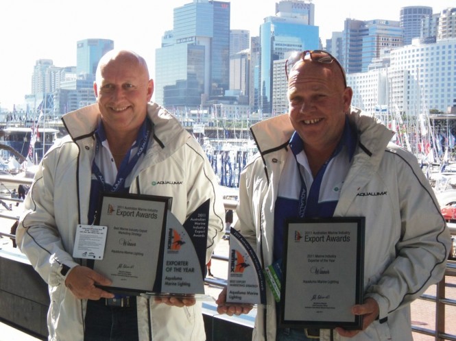 Exporter of the Year and Best Export Marketing Strategy Winners Aqualuma Marine Lighting. Directors Carl and Grant Amor.